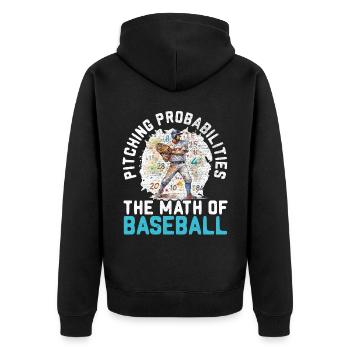 Baseball Math Lover Mathematician Baseball Player - Unisex Premium Organic Zip Hoodie - black - Back - Nico (187cm)