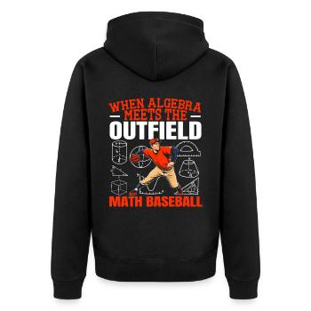 Baseball Mathe-Liebhaber Mathematiker Baseballspieler - Unisex Premium Bio Zip Hoodie - Schwarz - Hinten - Nico (187cm)
