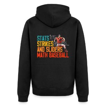 Baseball Mathe-Liebhaber Mathematiker Baseballspieler - Unisex Premium Bio Zip Hoodie - Schwarz - Hinten - Nico (187cm)