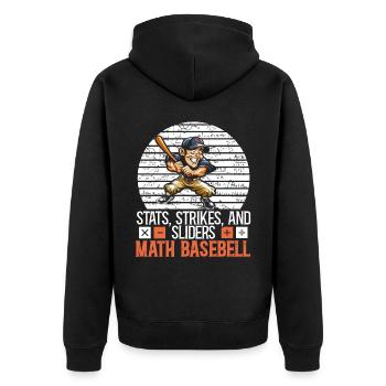 Baseball Mathe-Liebhaber Mathematiker Baseballspieler - Unisex Premium Bio Zip Hoodie - Schwarz - Hinten - Nico (187cm)