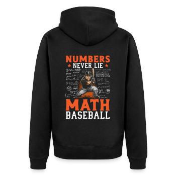 Baseball Mathe-Liebhaber Mathematiker Baseballspieler - Unisex Premium Bio Zip Hoodie - Schwarz - Hinten - Nico (187cm)