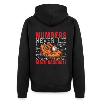Baseball Mathe-Liebhaber Mathematiker Baseballspieler - Unisex Premium Bio Zip Hoodie - Schwarz - Hinten - Nico (187cm)