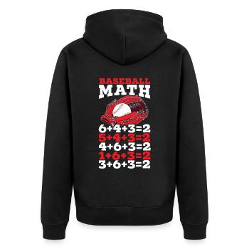 Baseball Mathe-Liebhaber Mathematiker Baseballspieler - Unisex Premium Bio Zip Hoodie - Schwarz - Hinten - Nico (187cm)