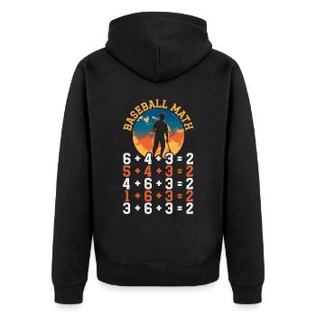 Baseball Mathe-Liebhaber Mathematiker Baseballspieler - Unisex Premium Bio Zip Hoodie - Schwarz - Hinten - Nico (187cm)
