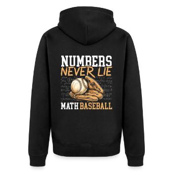 Baseball Mathe-Liebhaber Mathematiker Baseballspieler - Unisex Premium Bio Zip Hoodie - Schwarz - Hinten - Nico (187cm)