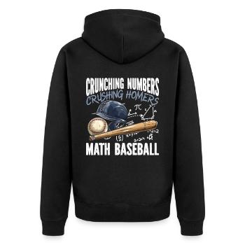 Baseball Mathe-Liebhaber Mathematiker Baseballspieler - Unisex Premium Bio Zip Hoodie - Schwarz - Hinten - Nico (187cm)