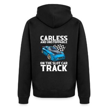 Devis Slot Car Racetrack pour Vintage Track Slot - Veste à capuche bio Premium Unisexe - noir - Dos - Nico (187cm)