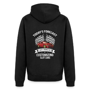 Dicton de piste vintage pour la course de voitures jouets - Veste à capuche bio Premium Unisexe - noir - Dos - Nico (187cm)