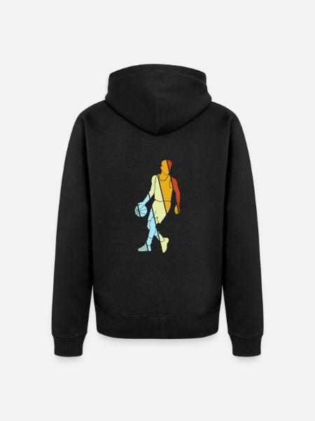 Basketballer Retro - Unisex Premium Bio Zip Hoodie - Schwarz
