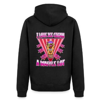I love ice cream a waffle lot - Unisex Premium Organic Zip Hoodie - black - Back - Nico (187cm)
