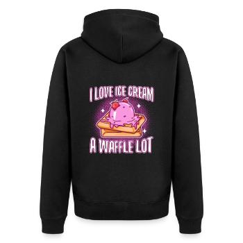 I love ice cream a waffle lot - Unisex Premium Organic Zip Hoodie - black - Back - Nico (187cm)