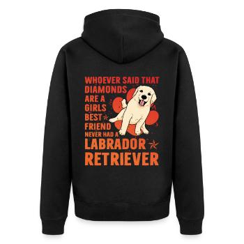 Labrador - Unisex Premium Bio Zip Hoodie - Schwarz - Hinten - Nico (187cm)