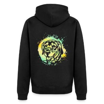 Labrador - Unisex Premium Bio Zip Hoodie - Schwarz - Hinten - Nico (187cm)