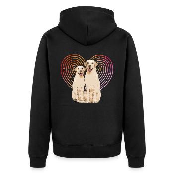 Labrador - Unisex Premium Bio Zip Hoodie - Schwarz - Hinten - Nico (187cm)