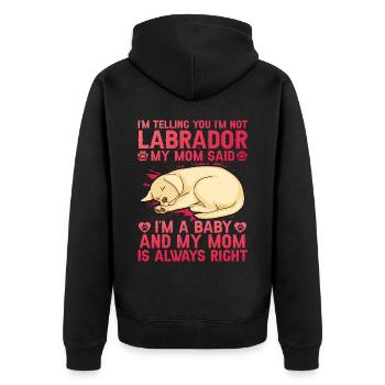 Labrador - Unisex Premium Bio Zip Hoodie - Schwarz - Hinten - Nico (187cm)