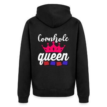 Corn Hole - Unisex Premium Organic Zip Hoodie - black - Back - Nico (187cm)