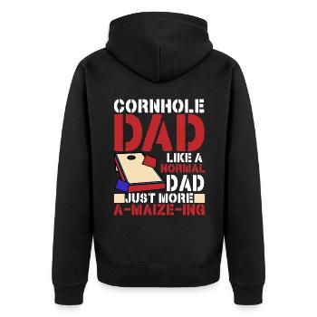 Corn Hole - Unisex Premium Organic Zip Hoodie - black - Back - Nico (187cm)