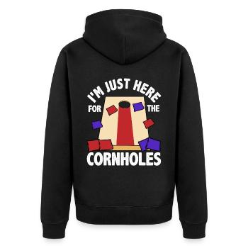 Drôle de trou de maïs Cornhole - Veste à capuche bio Premium Unisexe - noir - Dos - Nico (187cm)