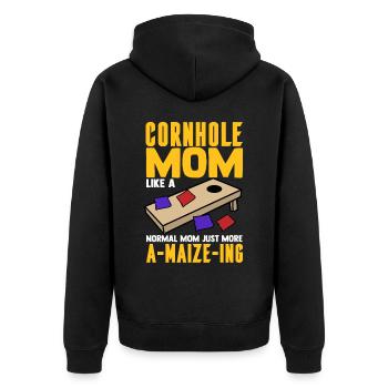 Corn Hole - Unisex Premium Organic Zip Hoodie - black - Back - Nico (187cm)