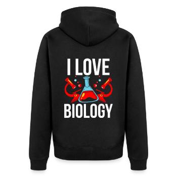 I love biology biologist biologist profession - Unisex Premium Organic Zip Hoodie - black - Back - Nico (187cm)