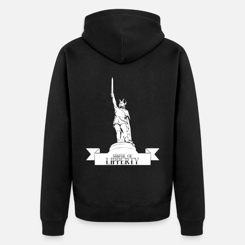 Monument Hermann Statue de Lipperty - Veste à capuche bio Premium Unisexe - noir