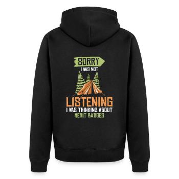 Insigne scout - Veste à capuche bio Premium Unisexe - noir - Dos - Nico (187cm)