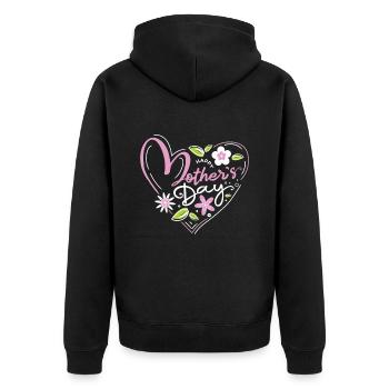 Happy Mothers Day Mother's Day Mommy - Unisex Premium Organic Zip Hoodie - black - Back - Nico (187cm)