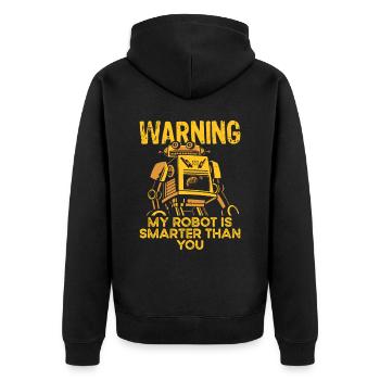 Robotik-liebhaber Mein Roboter Ist Intelligenter - Unisex Premium Bio Zip Hoodie - Schwarz - Hinten - Nico (187cm)