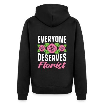 Fleuriste Tout le monde mérite Bouquet de fleurs Fleuristes - Veste à capuche bio Premium Unisexe - noir - Dos - Nico (187cm)