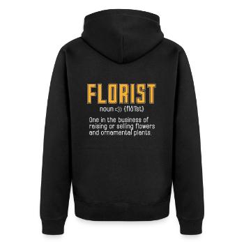 Florist One In The Business Of Raising Flower Shop - Unisex Premium Bio Zip Hoodie - Schwarz - Hinten - Nico (187cm)