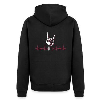 Rock 'n' Roll Music, Dancing, Concert, Festival - Unisex Premium Organic Zip Hoodie - black - Back - Nico (187cm)