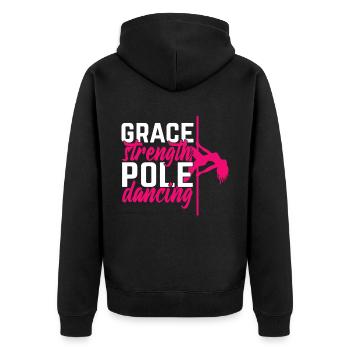 Pole Dance Dancer, Pole Dance, Pole Dancing - Unisex Premium Organic Zip Hoodie - black - Back - Nico (187cm)