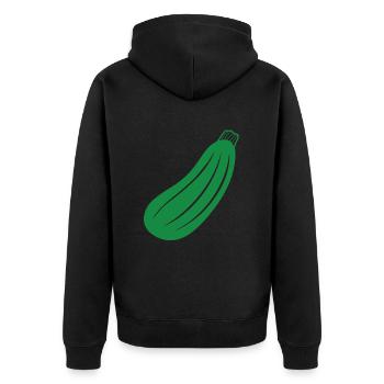 Courgette - Unisex Premium Organic Zip Hoodie - black - Back - Nico (187cm)