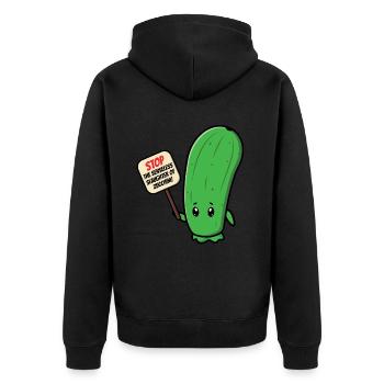 Courgette - Unisex Premium Organic Zip Hoodie - black - Back - Nico (187cm)