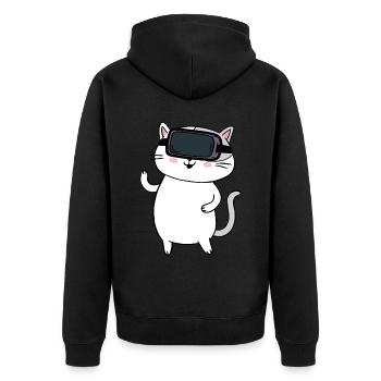 Cadeau VR de réalité virtuelle - Veste à capuche bio Premium Unisexe - noir - Dos - Nico (187cm)