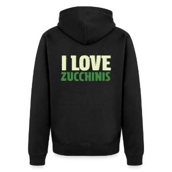 Courgette - Unisex Premium Organic Zip Hoodie - black - Back - Nico (187cm)