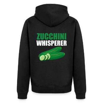 Courgette - Unisex Premium Organic Zip Hoodie - black - Back - Nico (187cm)
