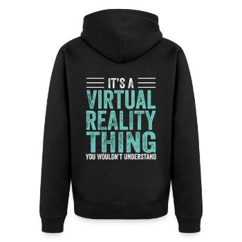 Cadeau VR de réalité virtuelle - Veste à capuche bio Premium Unisexe - noir - Dos - Nico (187cm)