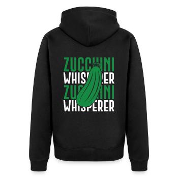 Courgette - Unisex Premium Organic Zip Hoodie - black - Back - Nico (187cm)