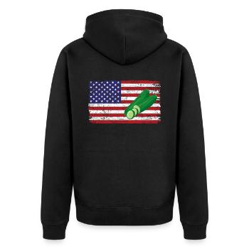 Courgette - Unisex Premium Organic Zip Hoodie - black - Back - Nico (187cm)
