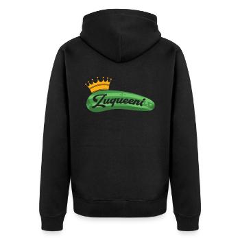 Courgette - Unisex Premium Organic Zip Hoodie - black - Back - Nico (187cm)