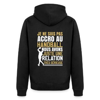 Coach Handball Drôle Entraîneur Hand - Veste à capuche bio Premium Unisexe - noir - Dos - Nico (187cm)