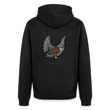 Capercaillie I Chicken bird capercaillie motif for hunter - Unisex Premium Organic Zip Hoodie - black - Back - Nico (187cm)