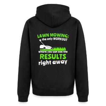 Lawn mowers Gasoline mowers Lawn mowing - Unisex Premium Organic Zip Hoodie - black - Back - Nico (187cm)