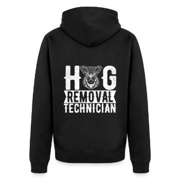 Jäger Wildschwein Jagen - Unisex Premium Bio Zip Hoodie - Schwarz - Hinten - Nico (187cm)