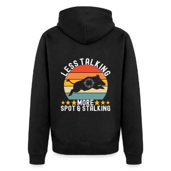 Jäger Wildschwein Jagen - Unisex Premium Bio Zip Hoodie - Schwarz - Hinten - Nico (187cm)