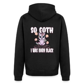 Satan Beelzebub Devil Gothic Pentagram Mystical - Unisex Premium Organic Zip Hoodie - black - Back - Nico (187cm)