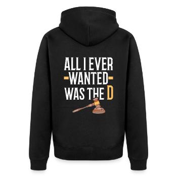 Juris Doctor Jurisprudence Law Attorney Lawyer - Unisex Premium Organic Zip Hoodie - black - Back - Nico (187cm)