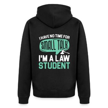 Juris Doctor Jurisprudence Law Attorney Lawyer - Unisex Premium Organic Zip Hoodie - black - Back - Nico (187cm)