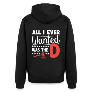 Juris Doctor Jurisprudence Law Attorney Lawyer - Unisex Premium Organic Zip Hoodie - black - Back - Nico (187cm)